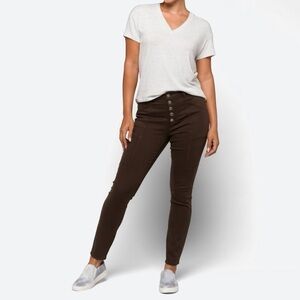 Cosmic Blue Love, Pistola.Hailey High Rise Button Front Cargo Womens Jeans Brown